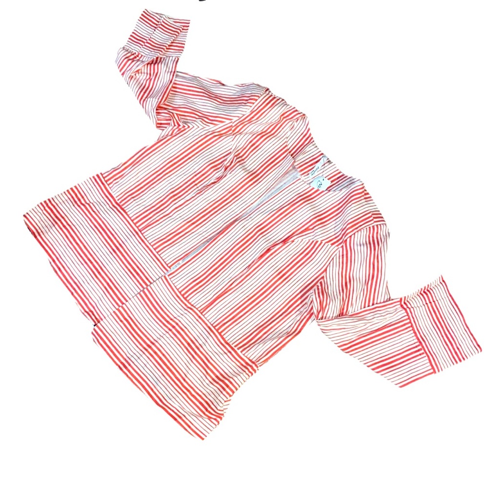 NY Collection Red & White Striped Women’s Blouse